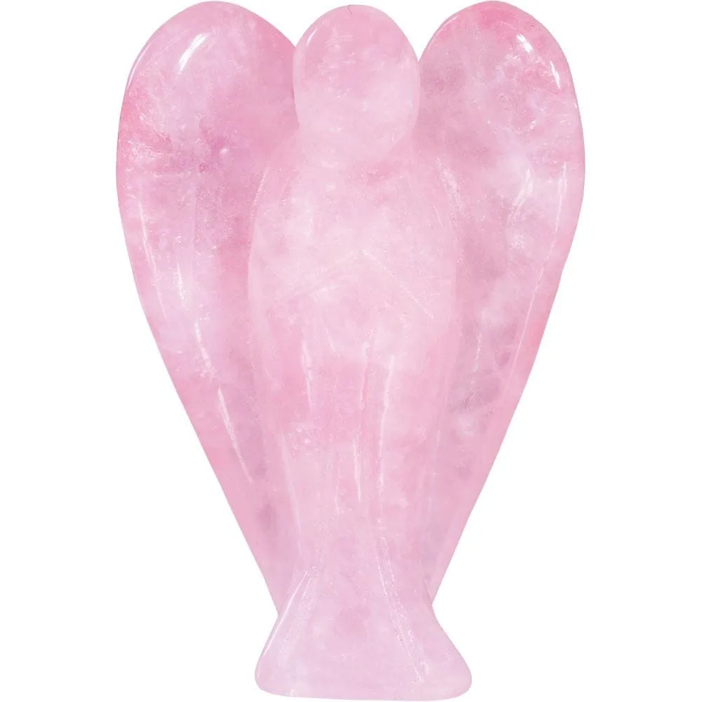 1" Carved Angel Figurine - Rose Quartz