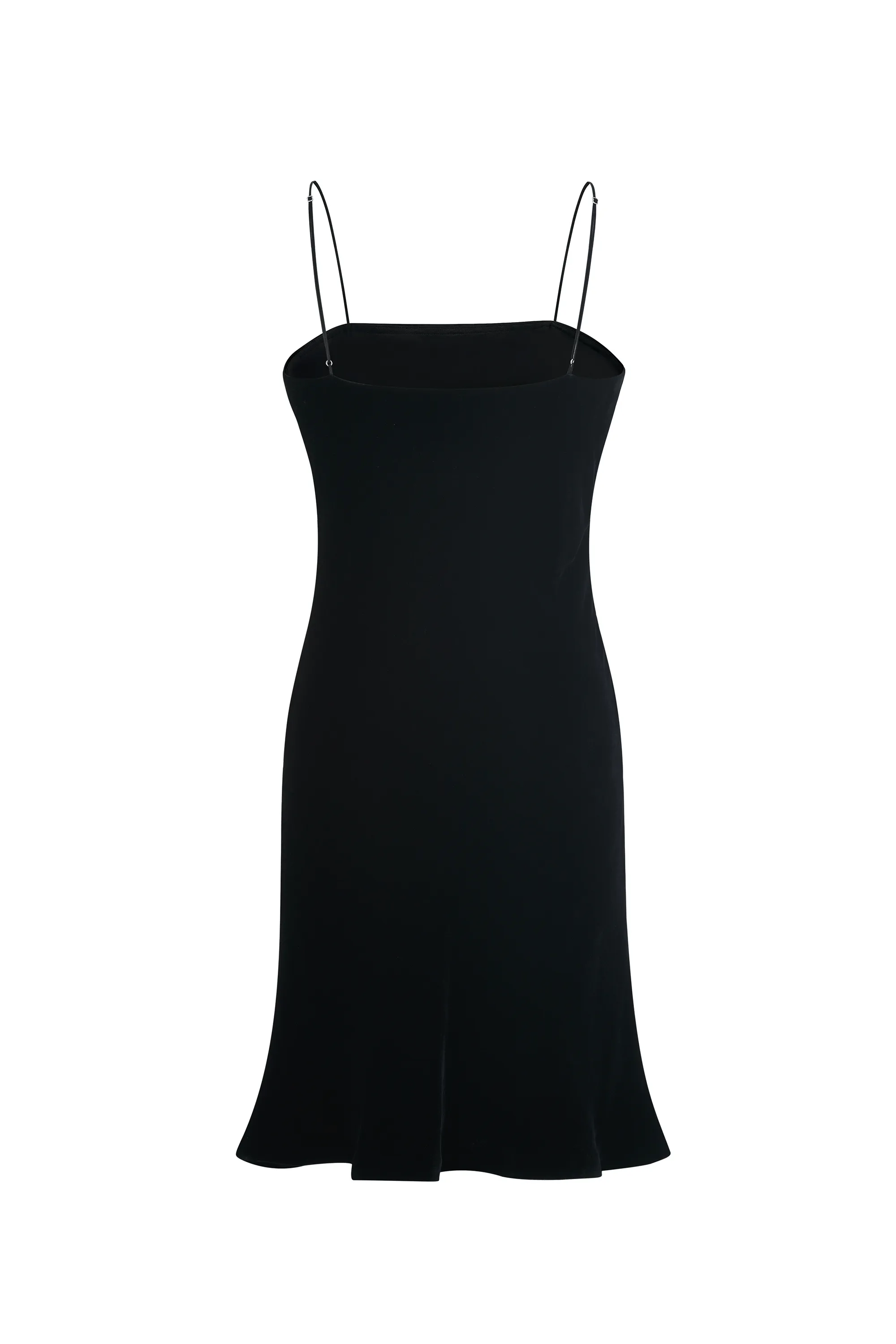 Black Velvet Silk Slip Mini Dress