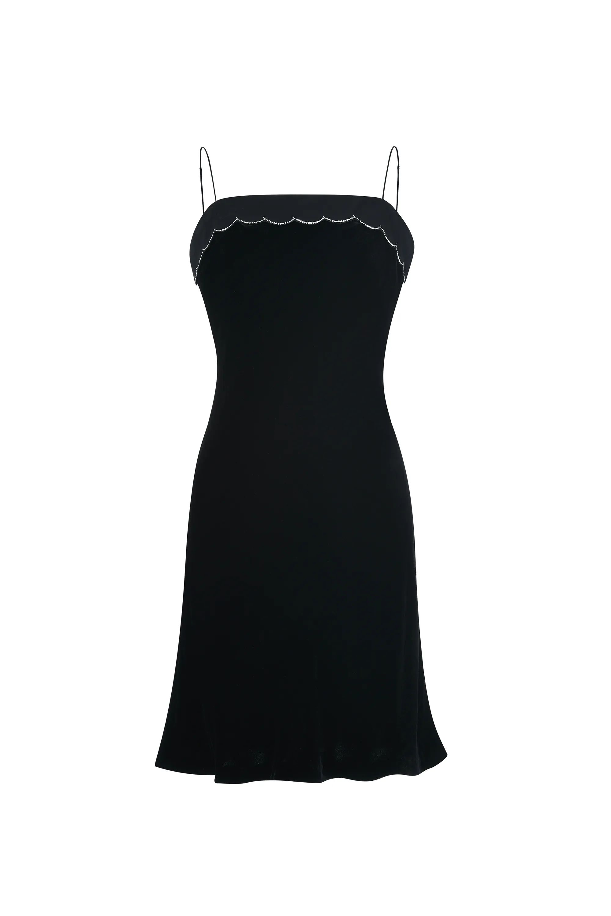 Black Velvet Silk Slip Mini Dress