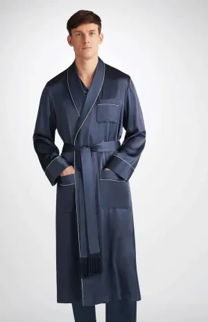 Blue Harmony | Blue Satin Robe and Pyjama