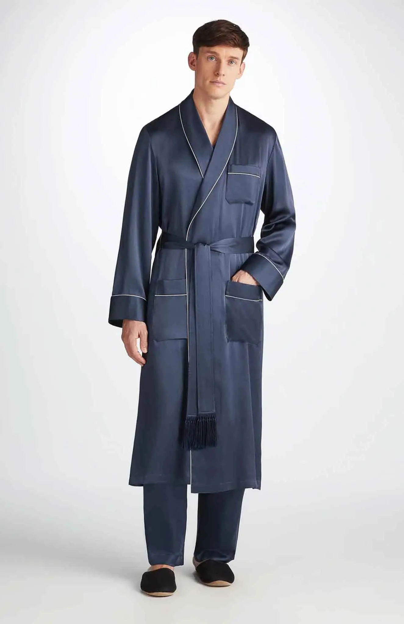 Blue Harmony | Blue Satin Robe and Pyjama