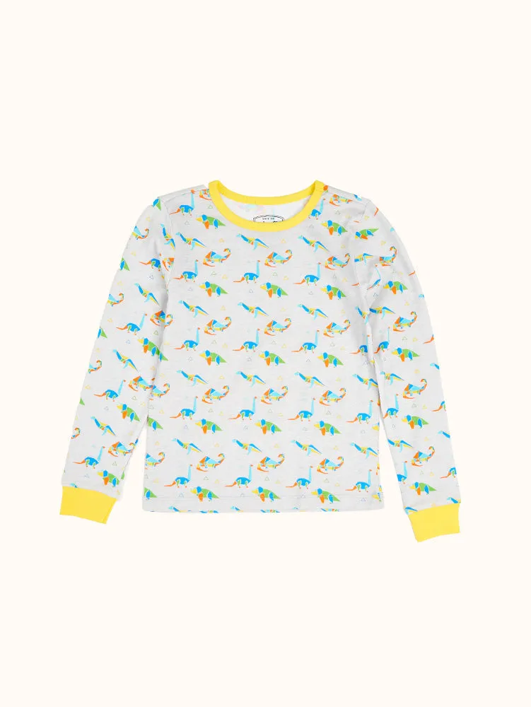Boys' Geo Dino Long Sleeve Organic Cotton Pajama Set