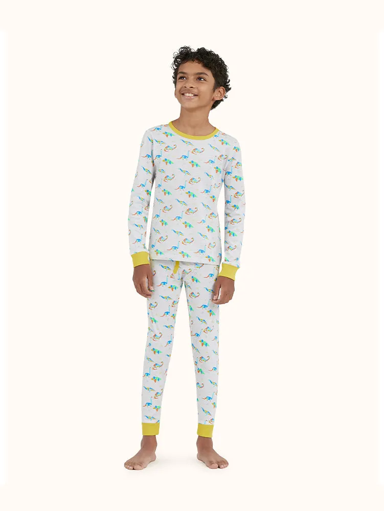 Boys' Geo Dino Long Sleeve Organic Cotton Pajama Set