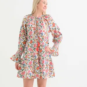 Cabana Garden Long Sleeve Flounce Dress