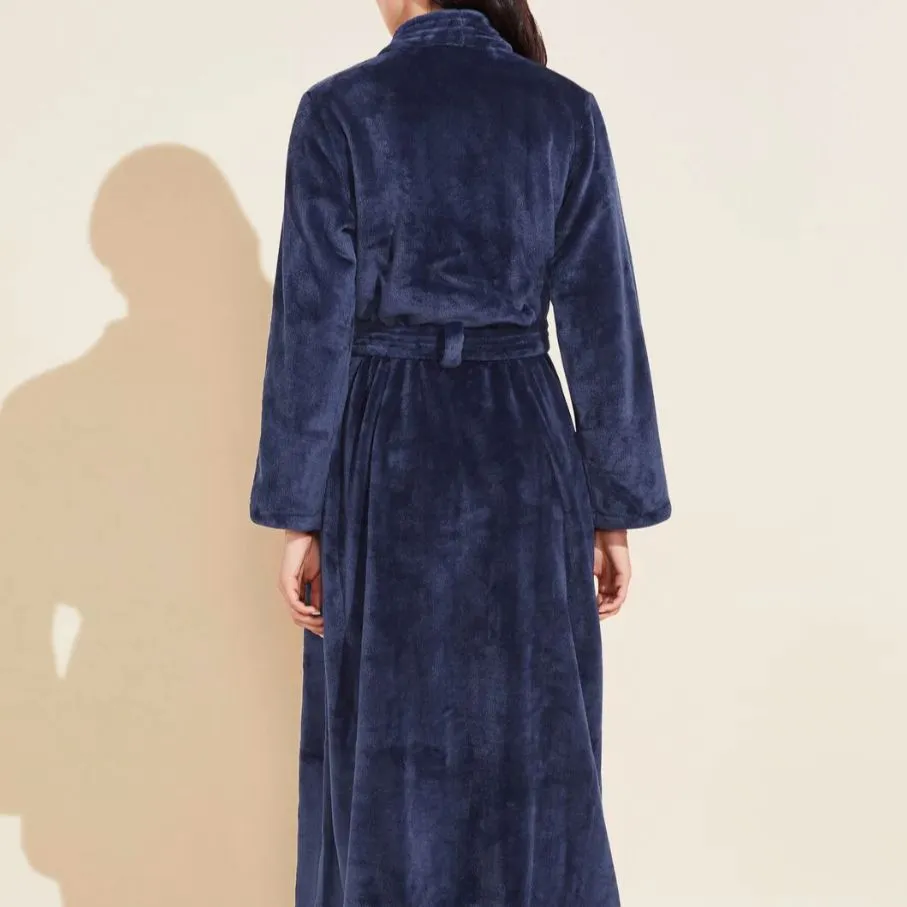 Eberjey Chalet Plush Robe R1987 in Navy