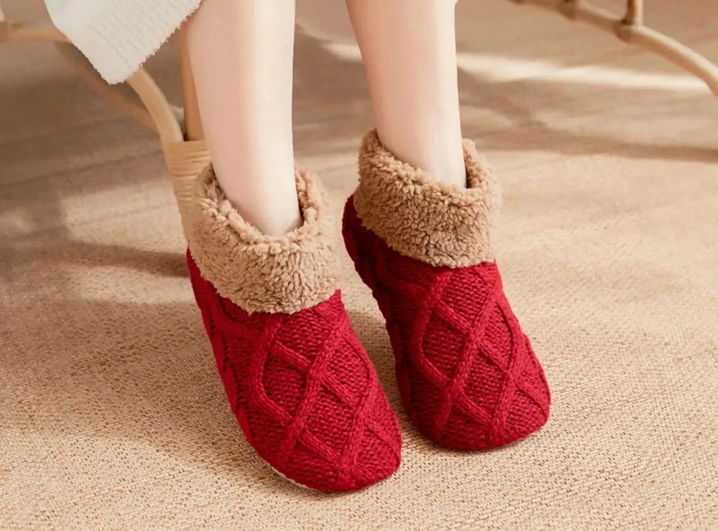 FitVille Women's Cozy Home Socks with Grip