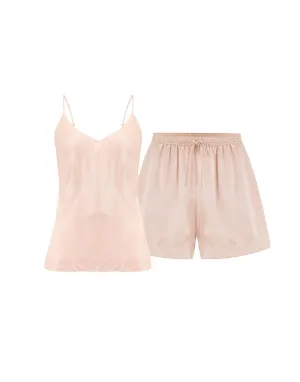 Fleur Du Jour Blush Silk Camisole & Shorts