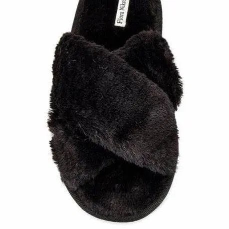 Flora Nikrooz Victoria Criss Cross Slipper in Black  S10005