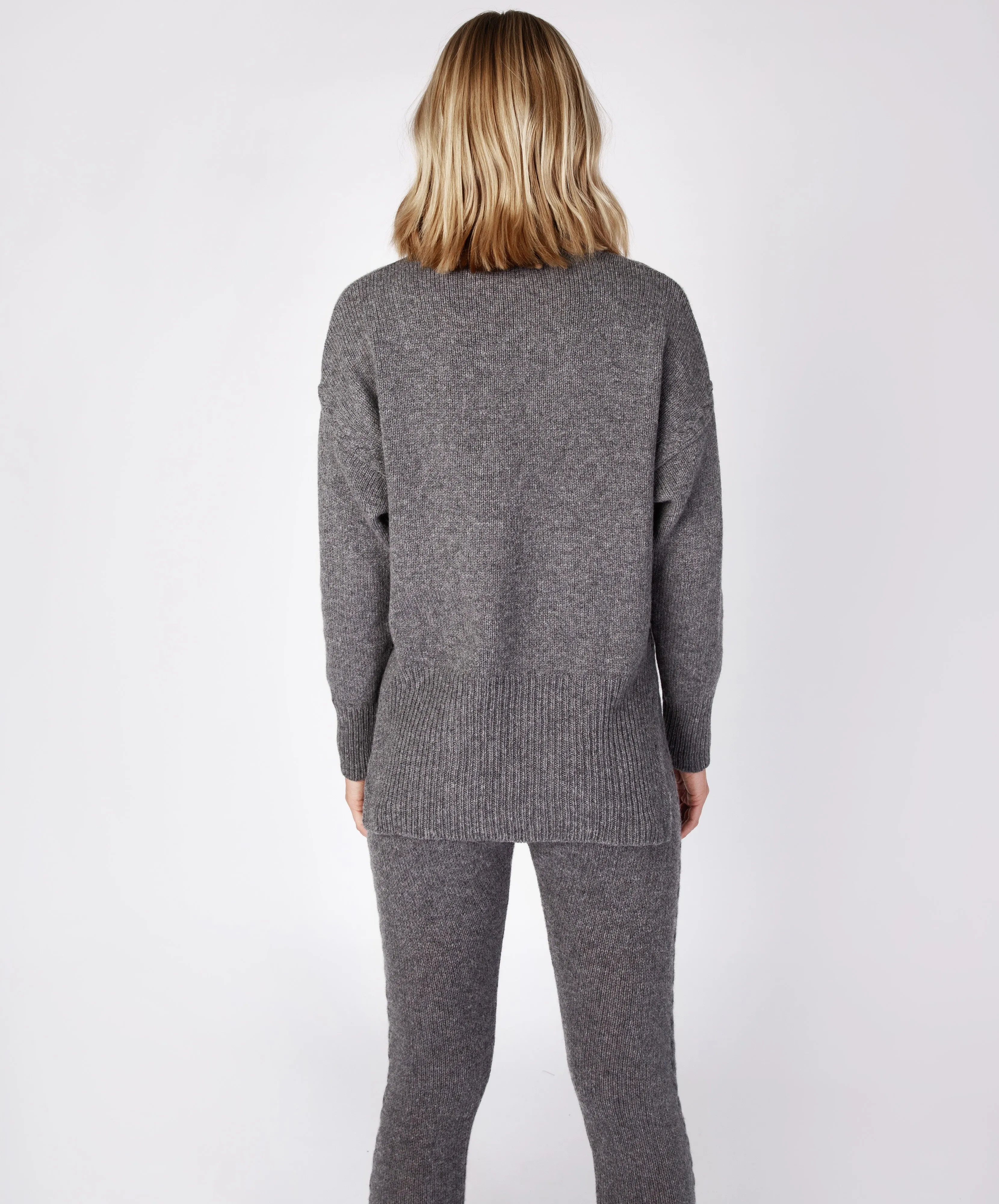 Funnel Neck Jersey Sweater Smoke