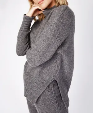 Funnel Neck Jersey Sweater Smoke