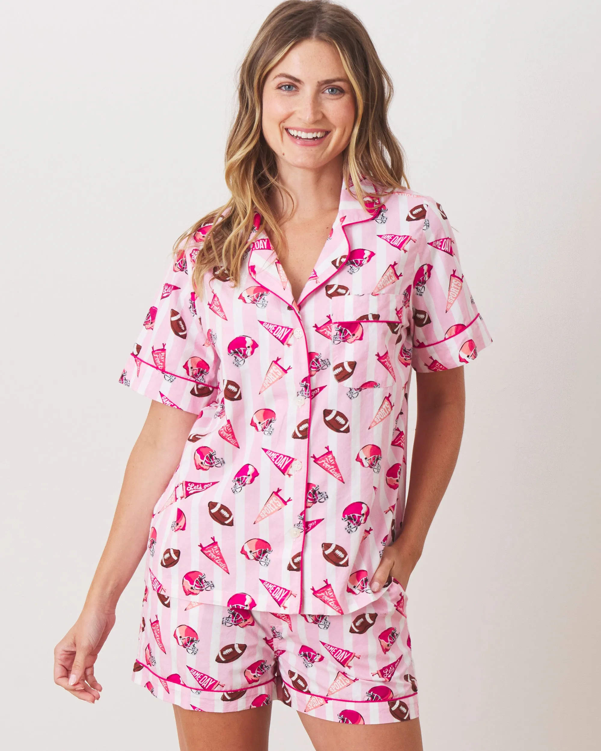 Game Day - Short PJ Set - Powder Puff