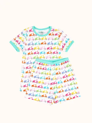 Girls' Vespas Short Sleeve Organic Cotton Pajama Set