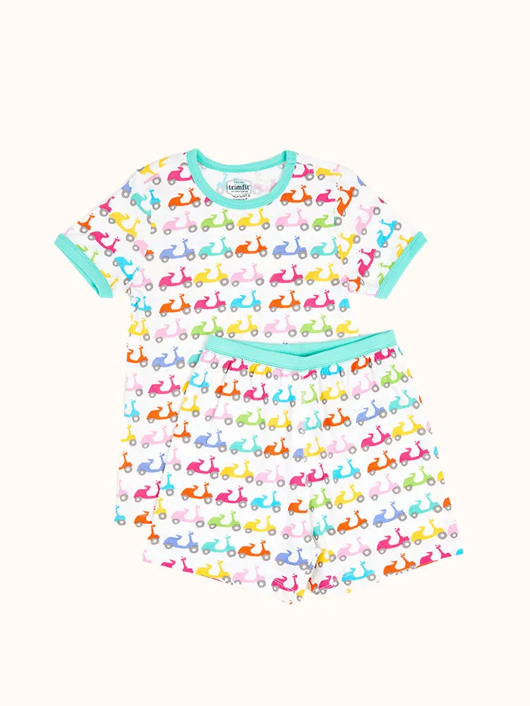 Girls' Vespas Short Sleeve Organic Cotton Pajama Set