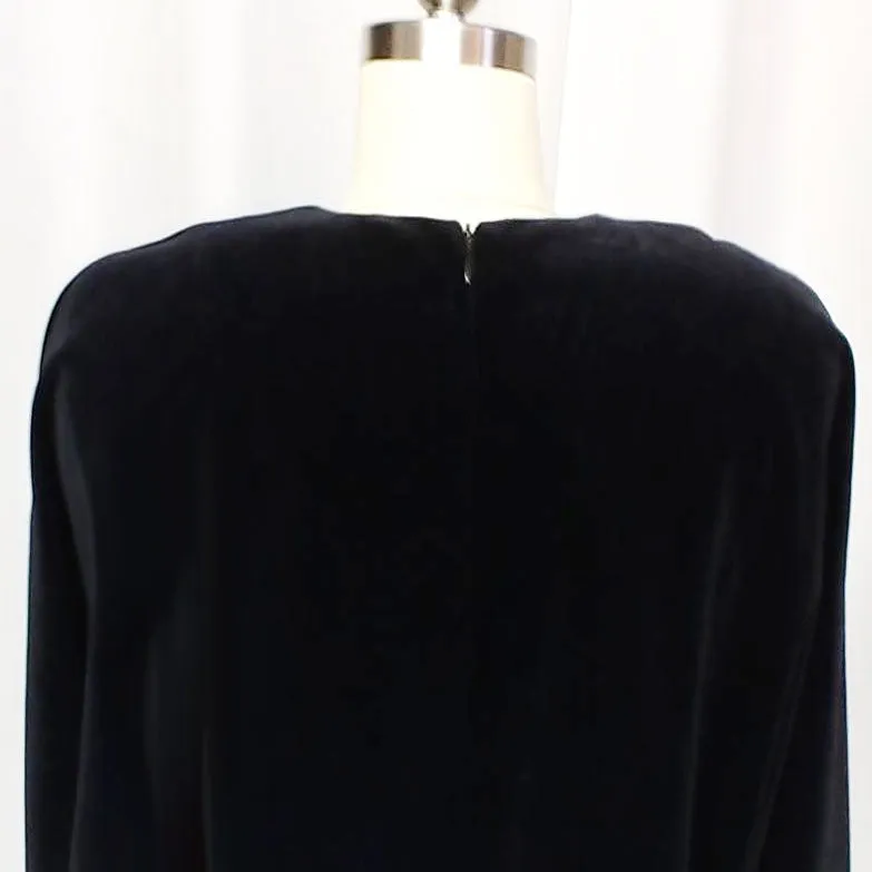 *GLAMOROUS VINTAGE GEORGETTE TRABOLSI DRESSING GOWN EVENING GOWN WITH SOUTACHE & SILKY TASSELS