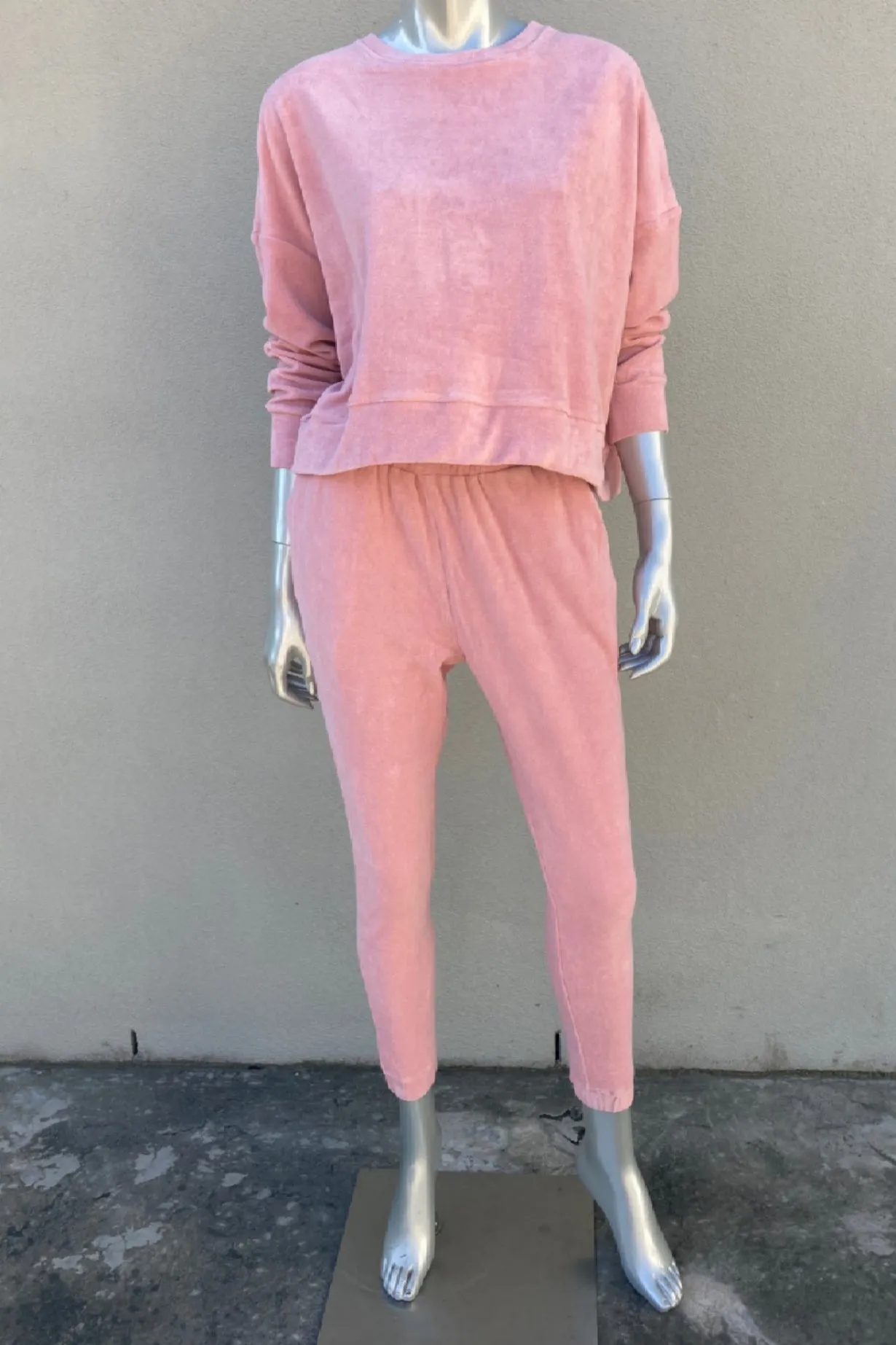 Hello Parry WOMENS TATUM TERRY TOWELLING LOUNGE SET - DUSTY PINK