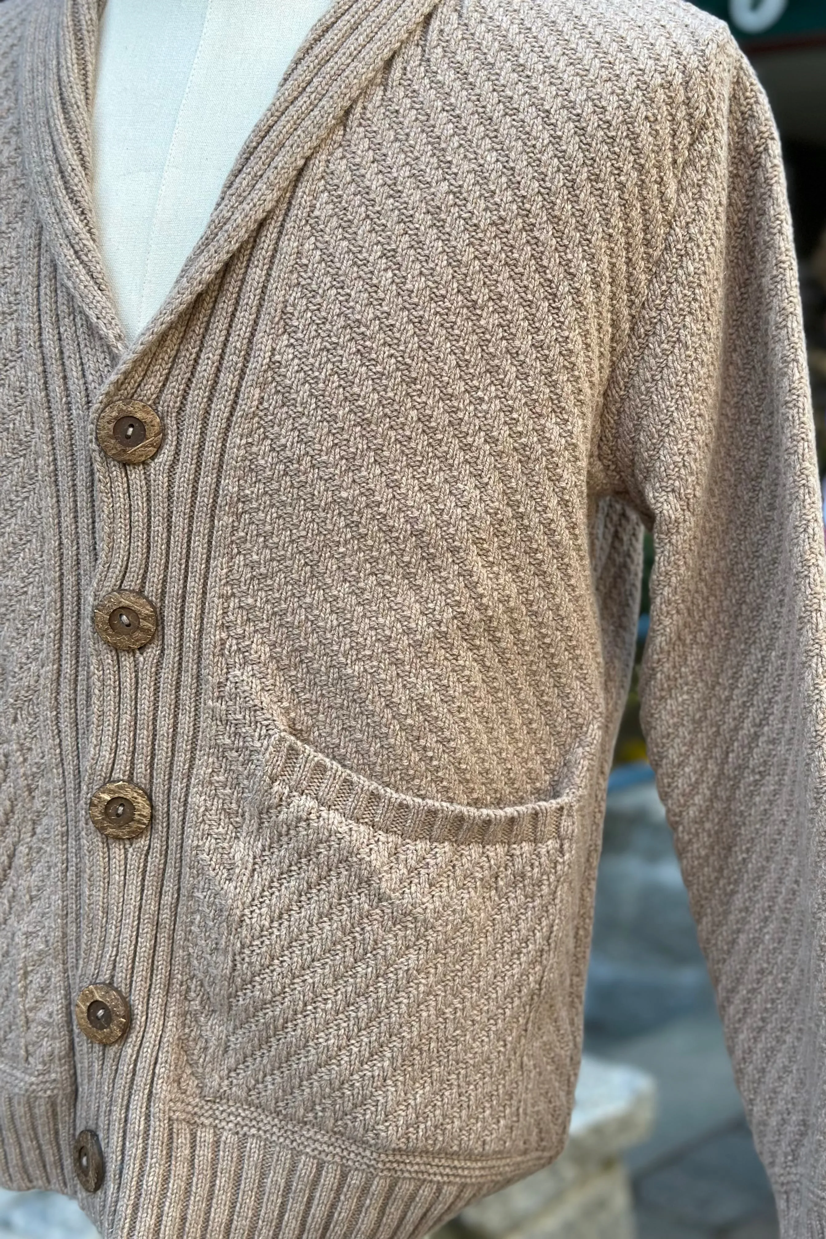 Irish - Button Cardigan - Camel