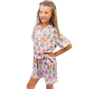 Jane Marie Kids BaNaNa's Silky Satin Pajama Short Set