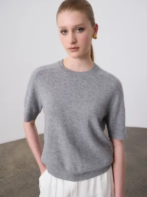 Jasper Cashmere Crew - Grey Marle