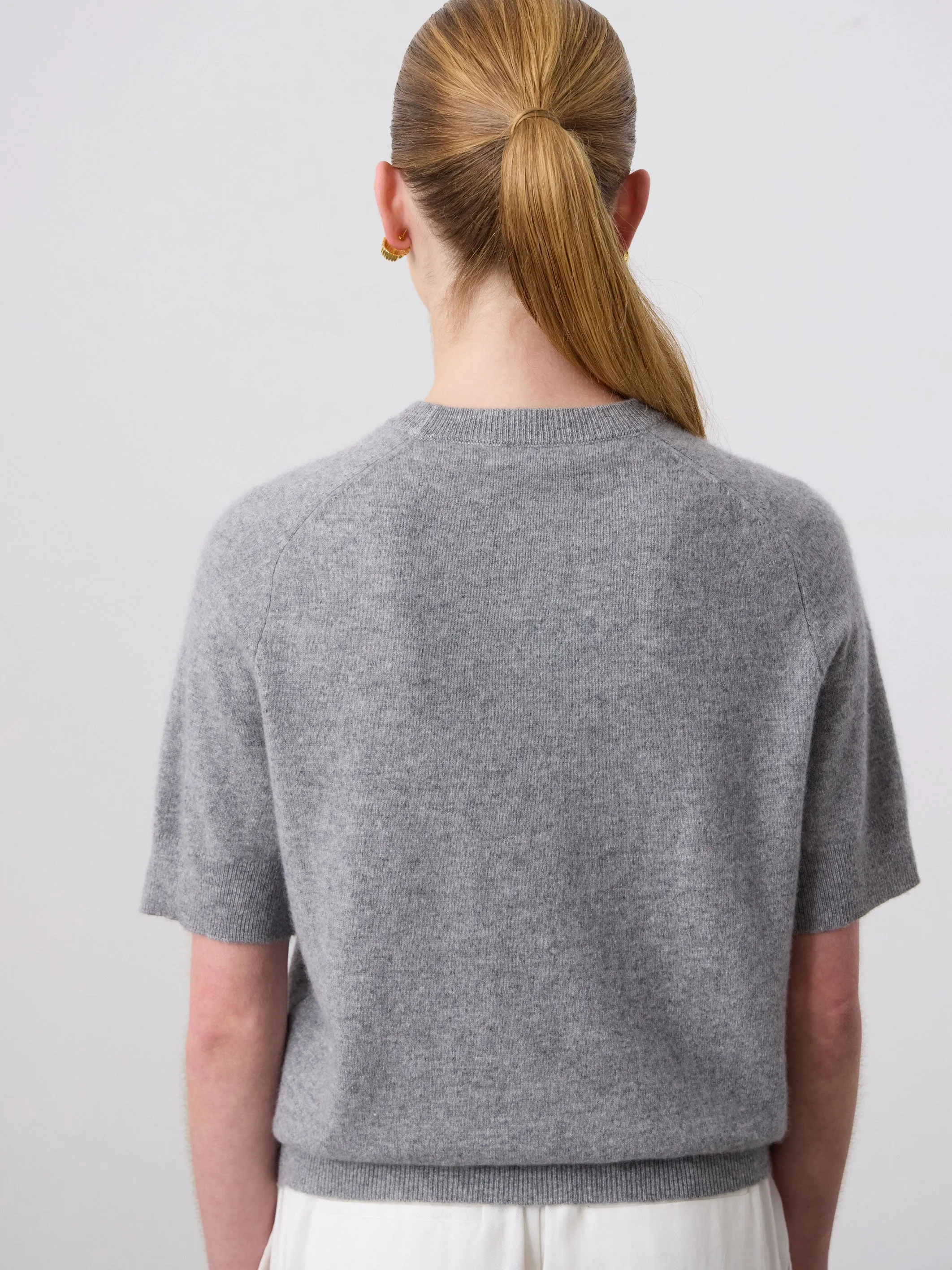 Jasper Cashmere Crew - Grey Marle