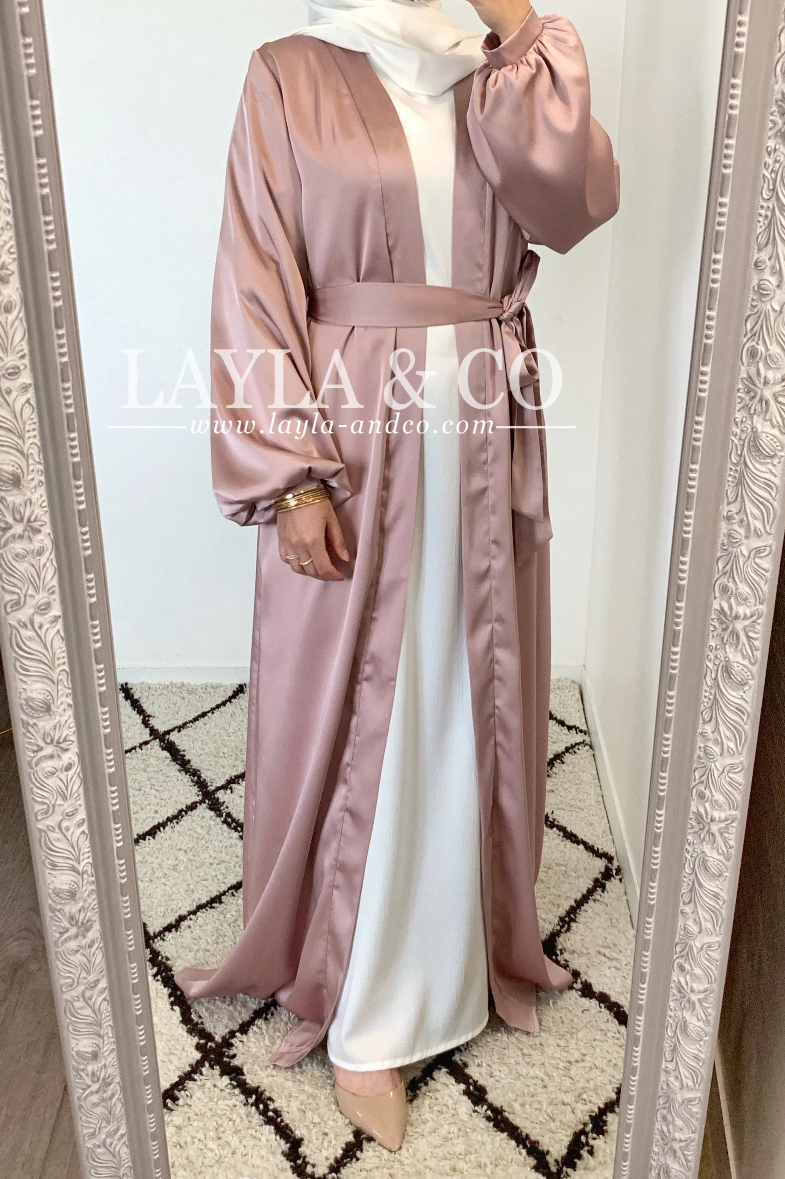 Kimono satiné manches bouffantes