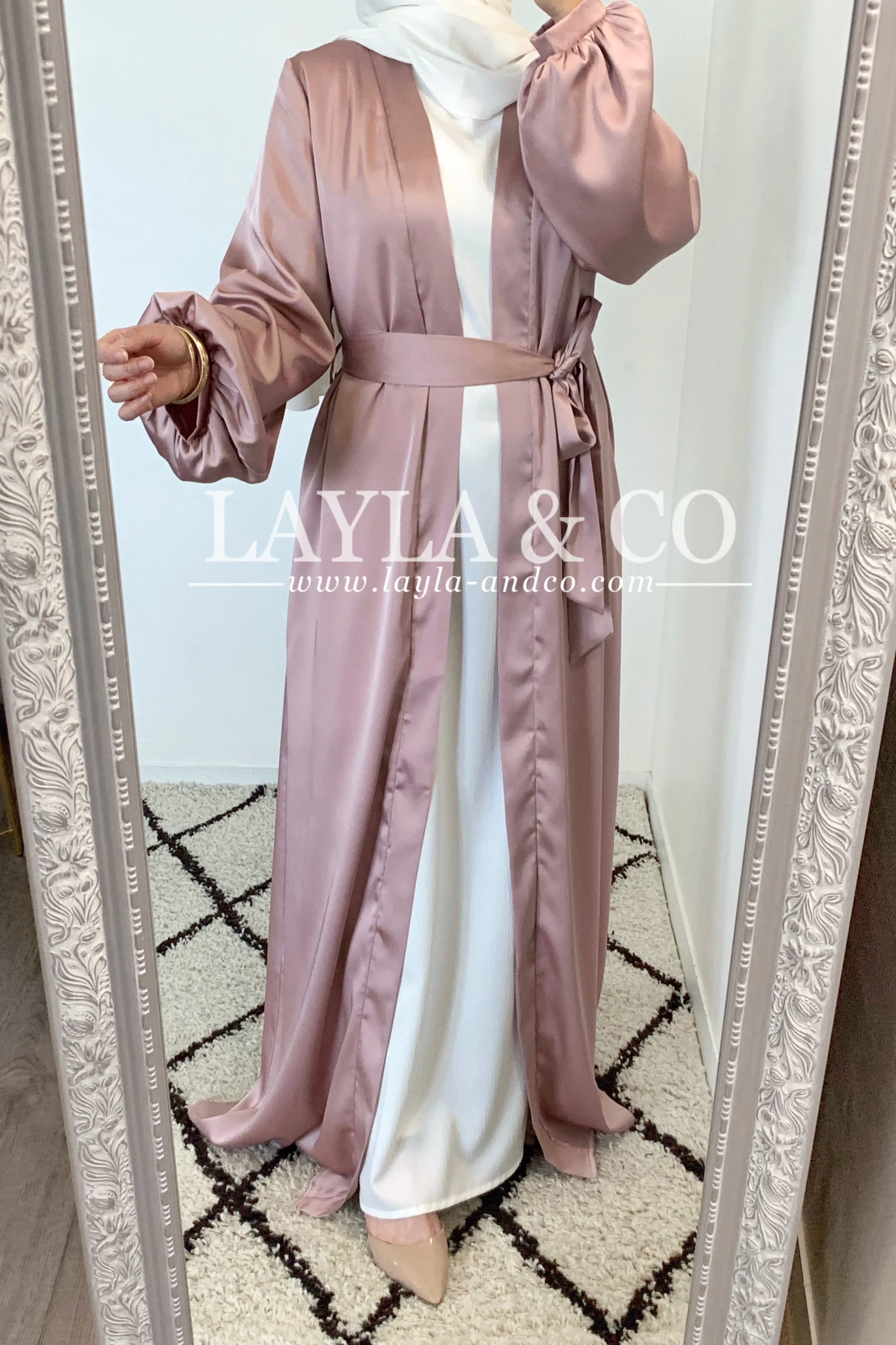 Kimono satiné manches bouffantes