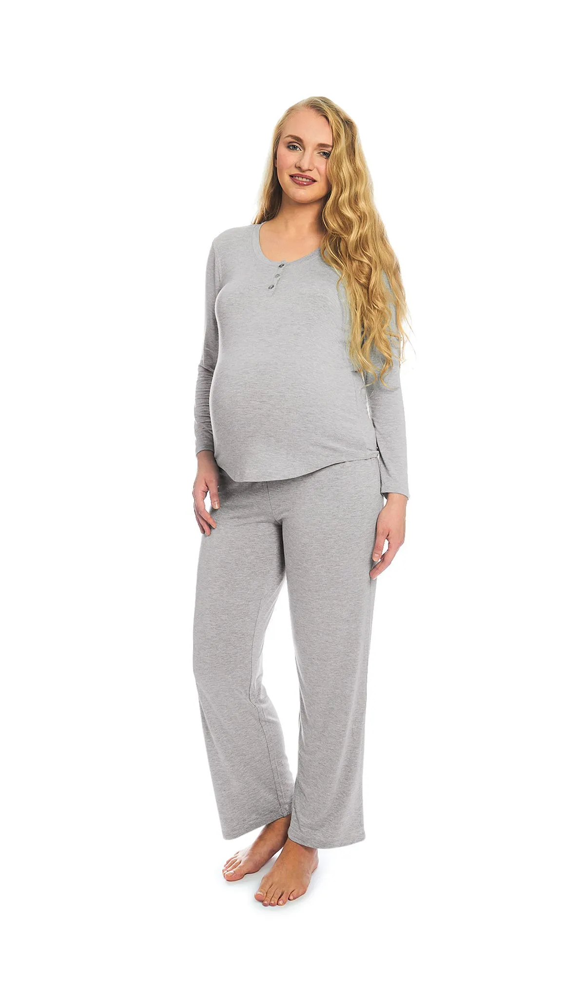 Laina 2-Piece Heather Grey Solid