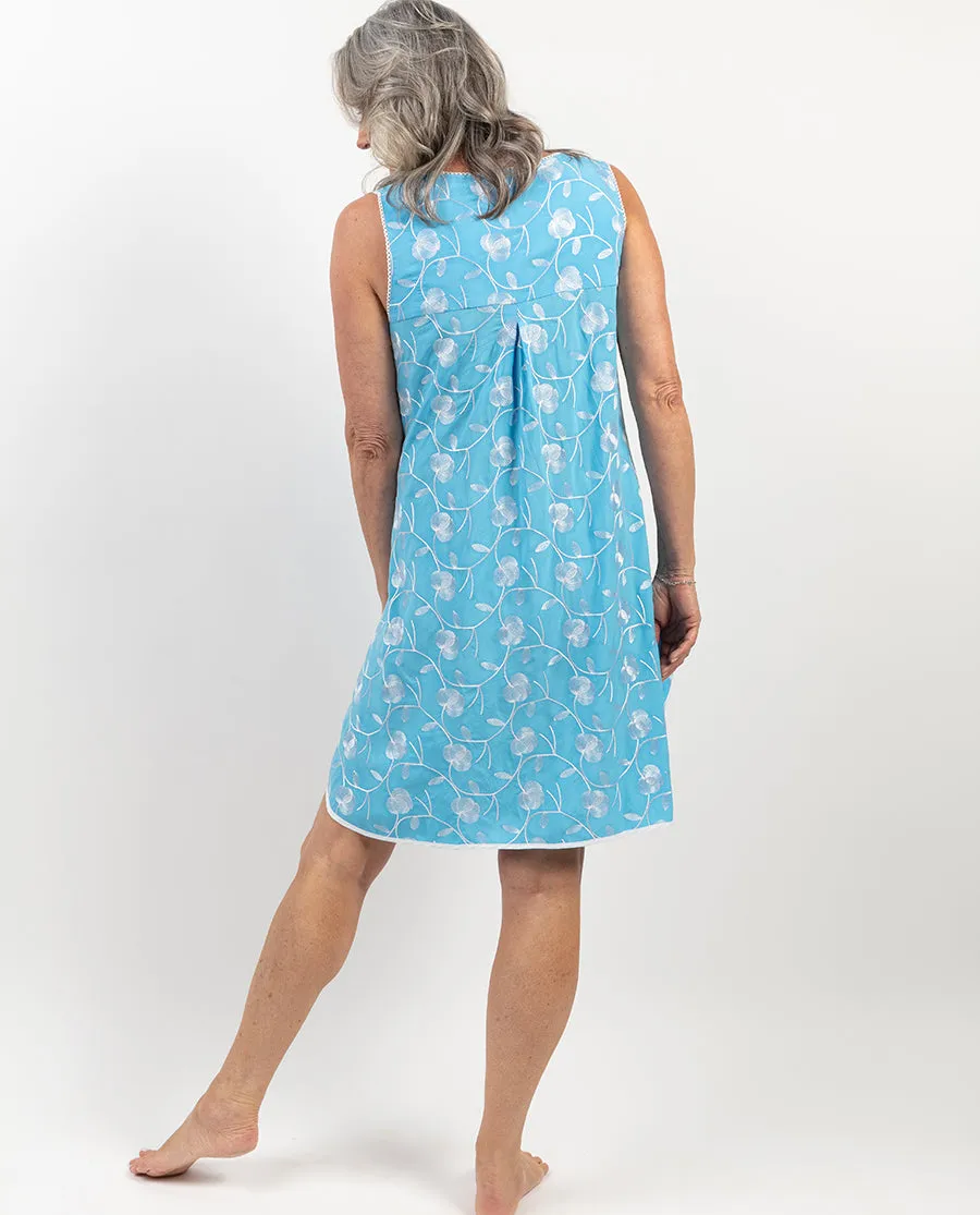 Leona Lace Trim Embroidered Swing Nightdress
