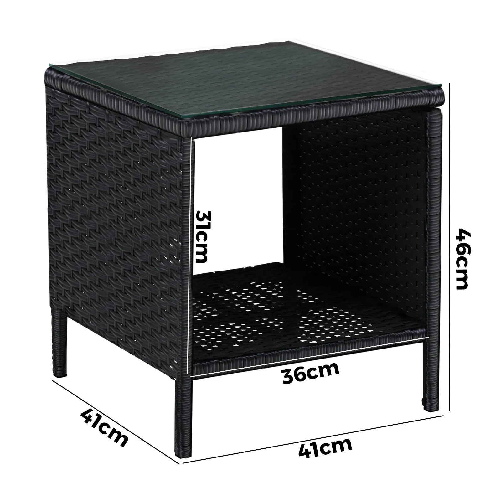 Livsip Garden Table Rattan Cafe Table Outdoor Garden Furniture Side Table