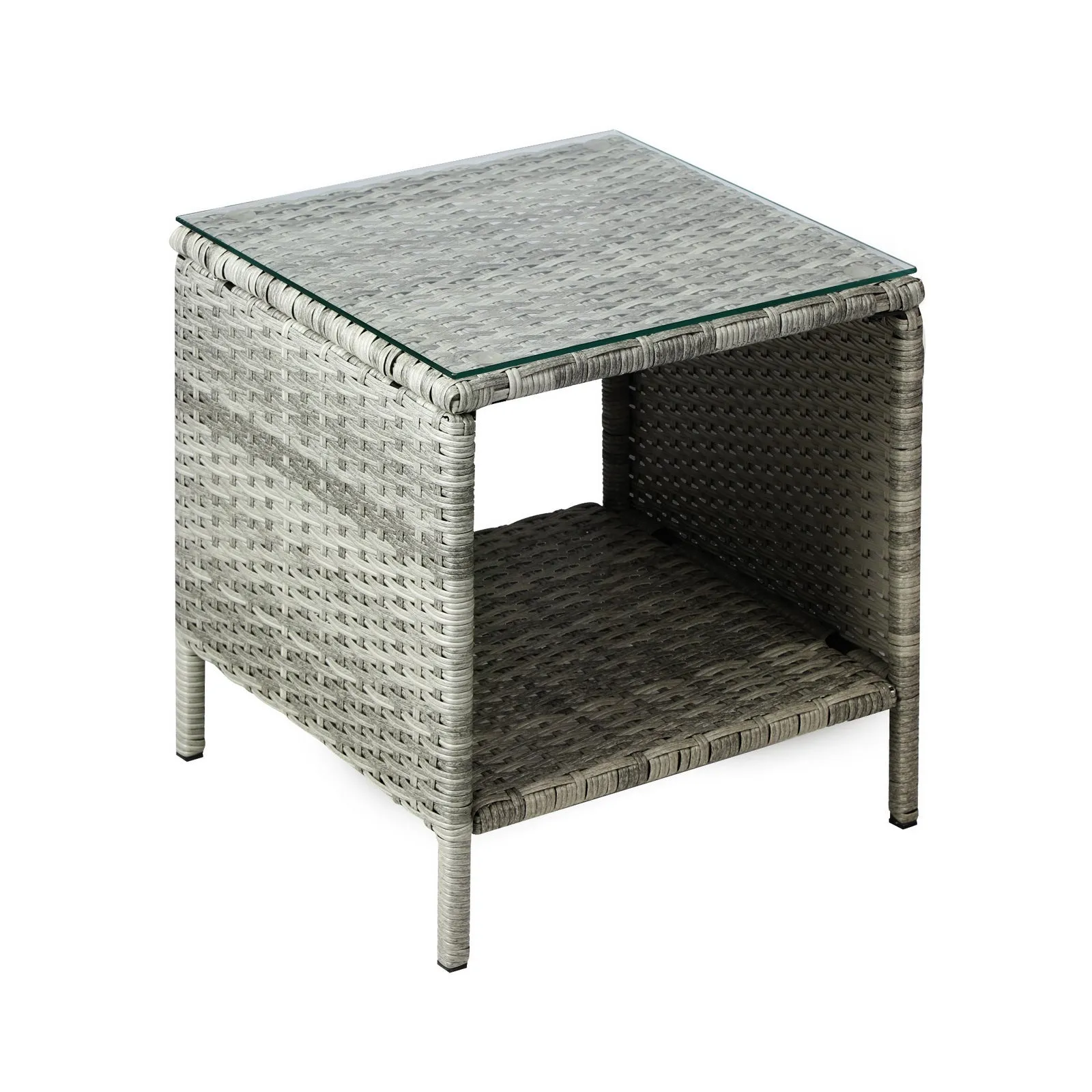 Livsip Rattan Side Table Outdoor Furniture Coffee Patio Desk Indoor Garden Decor