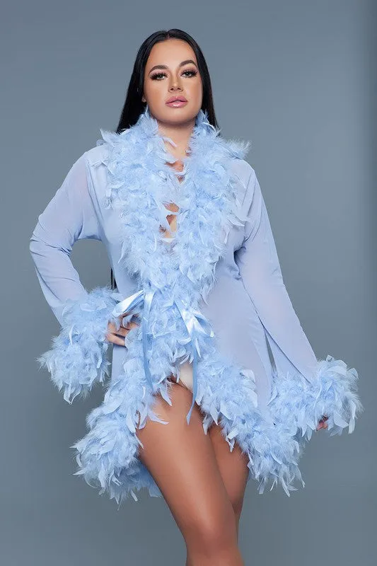 Lux Feather Trim Robe *More Colors