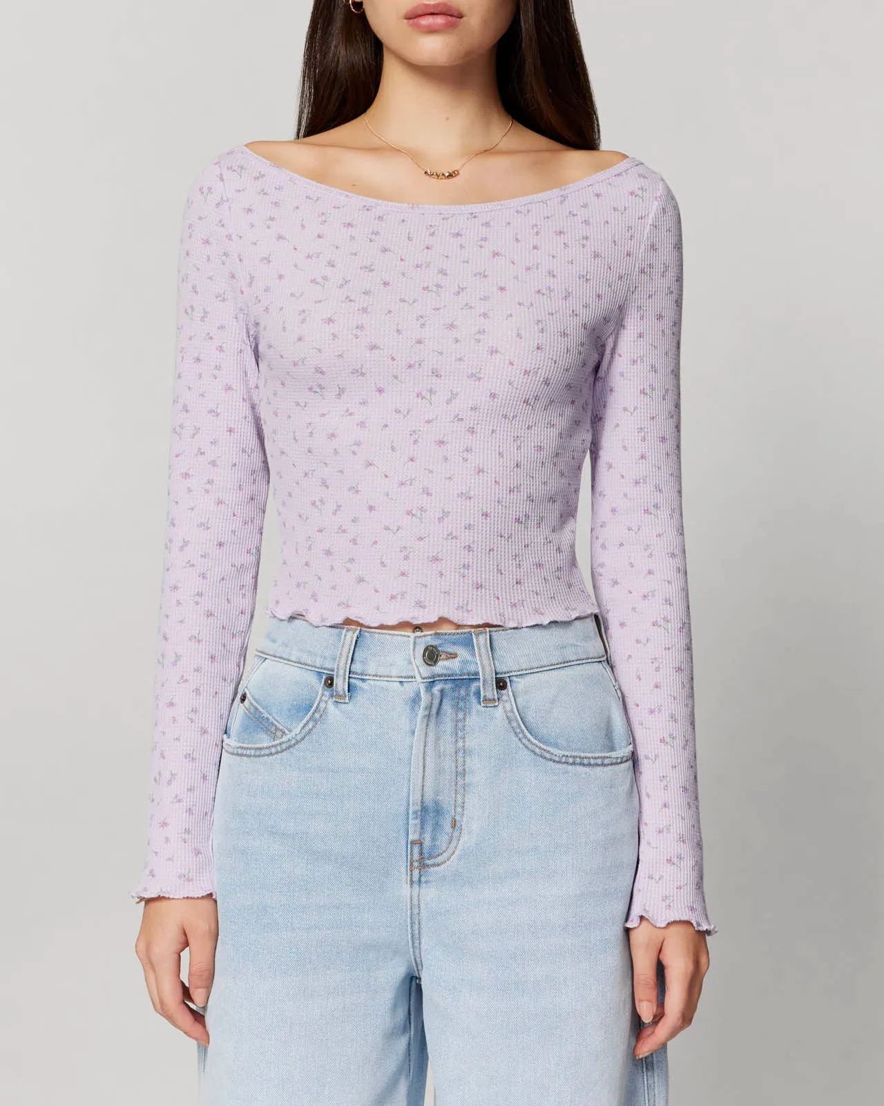 Micro Thermal Off-the-Shoulder Top