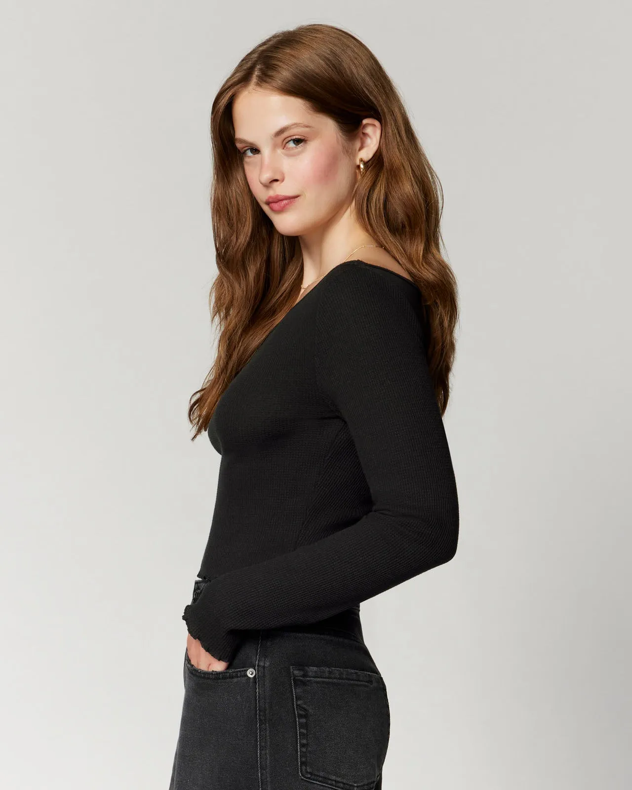 Micro Thermal Off-the-Shoulder Top