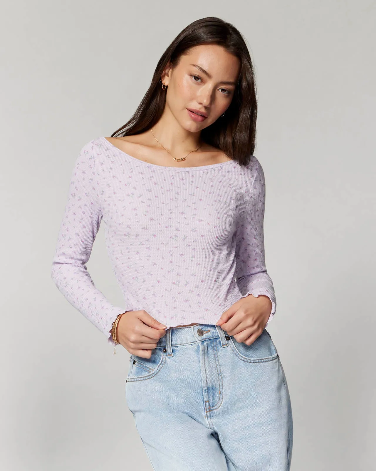 Micro Thermal Off-the-Shoulder Top