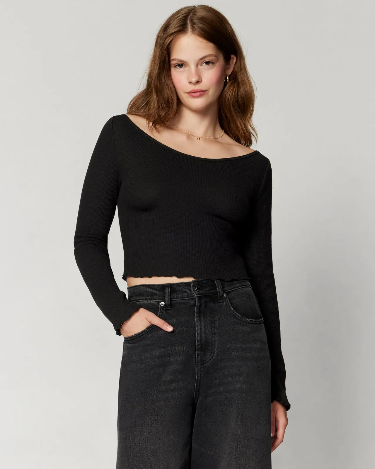 Micro Thermal Off-the-Shoulder Top