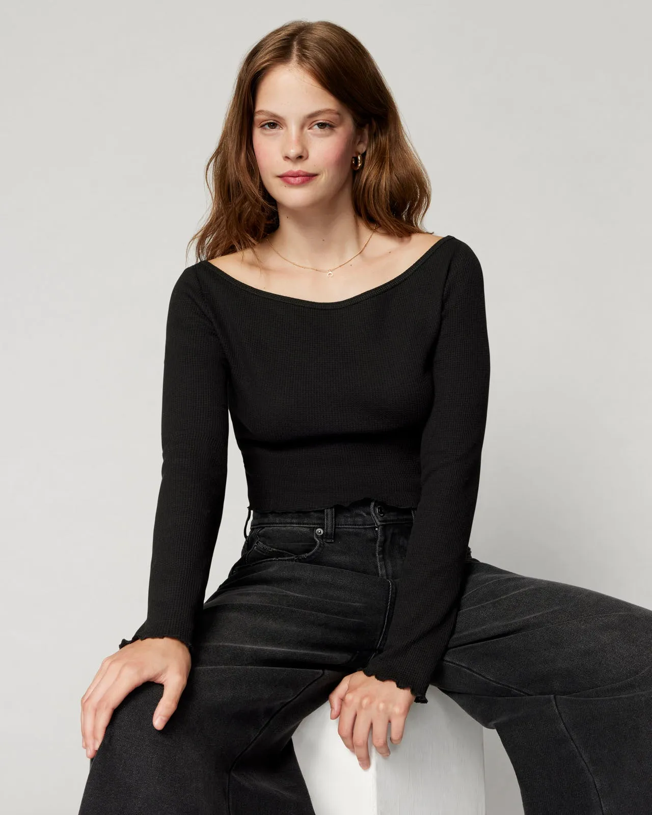 Micro Thermal Off-the-Shoulder Top