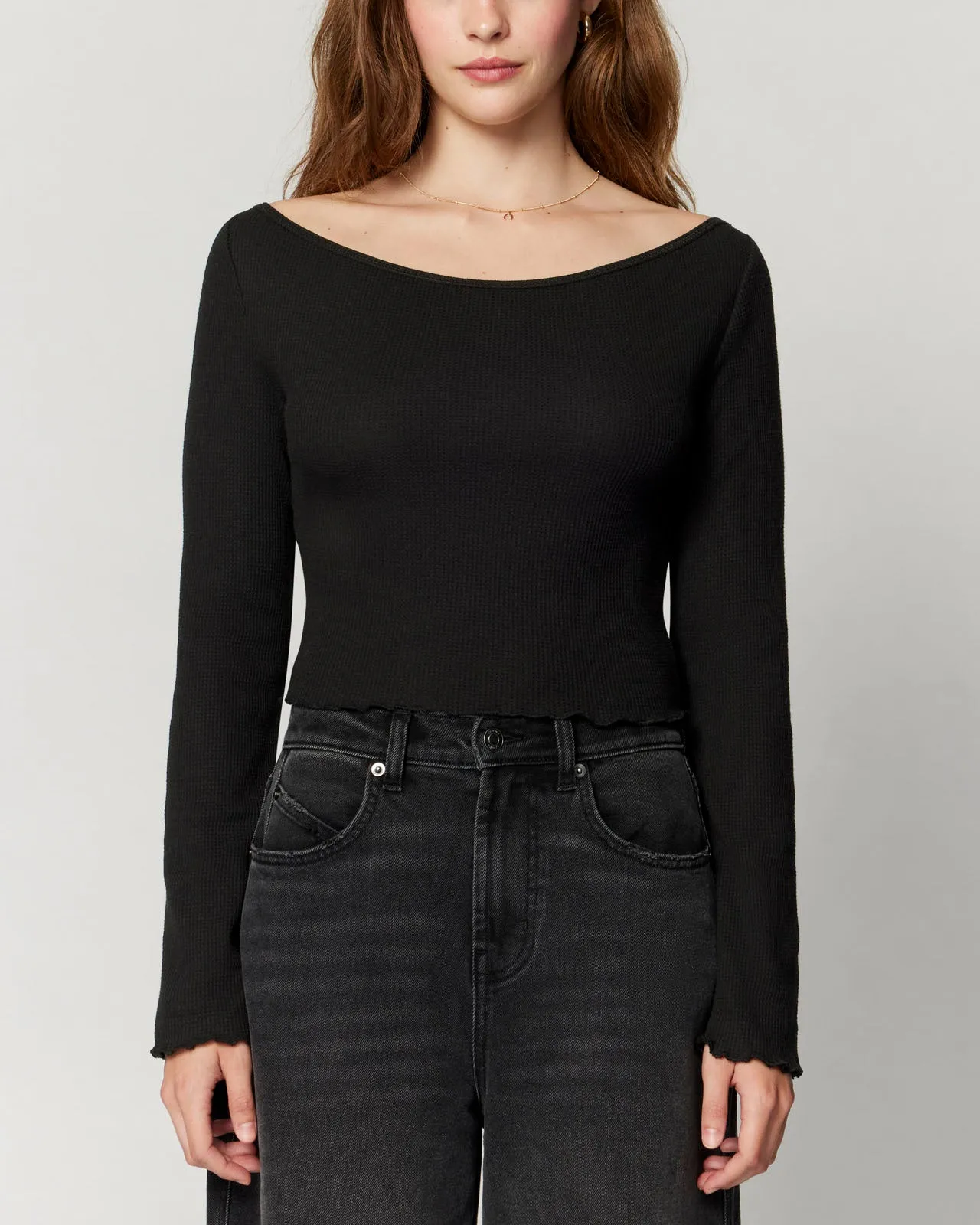 Micro Thermal Off-the-Shoulder Top