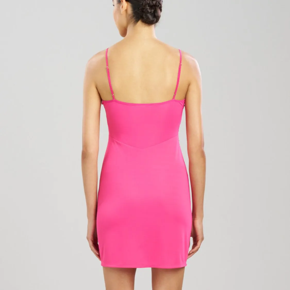 Natori Enchant Lace Applique Chemise S78412 in Fiesta Pink