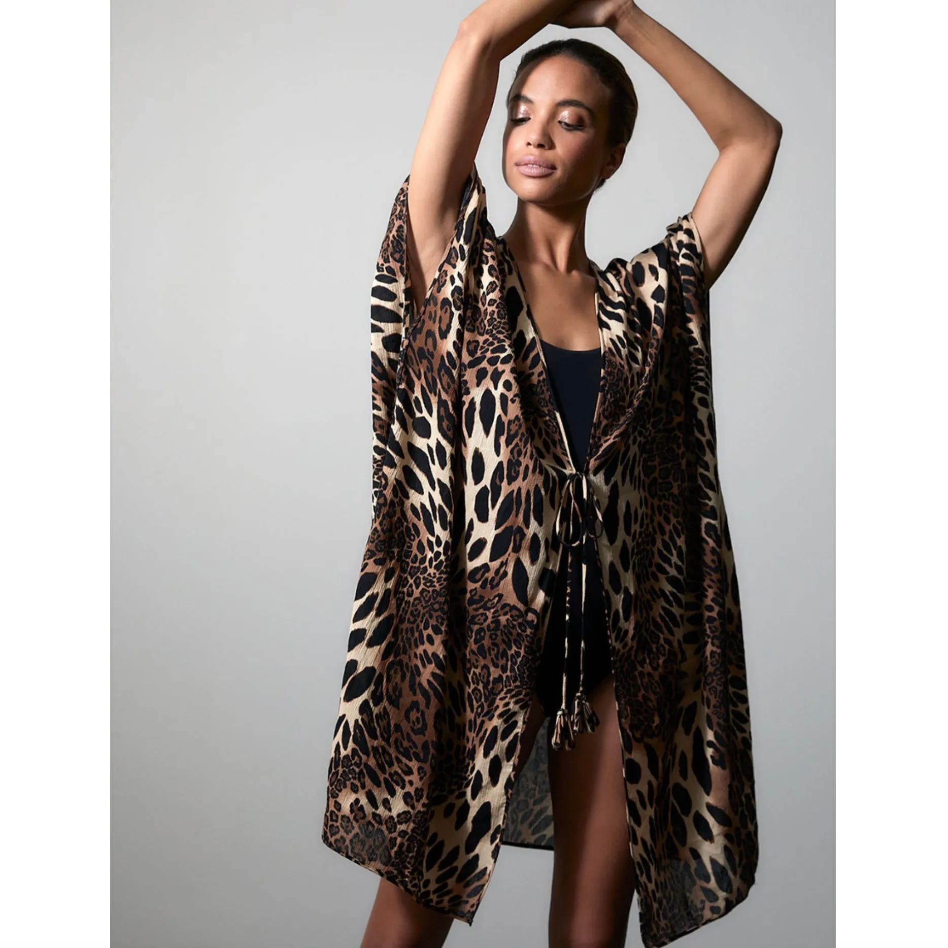 Natori Luxe Leopad Cotton Gauze Cover-Up M74004