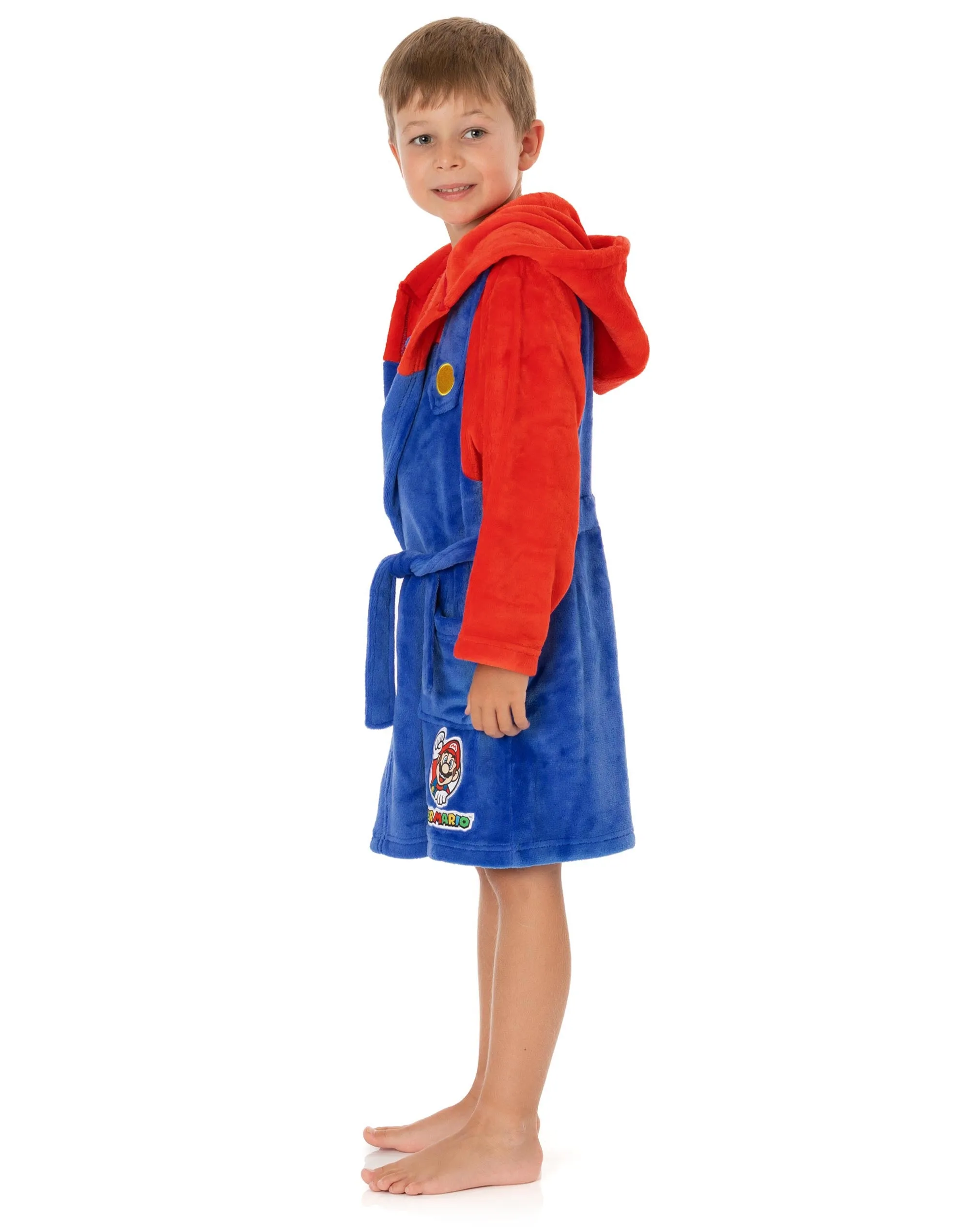 Nintendo Boys Blue Hooded Bathrobe