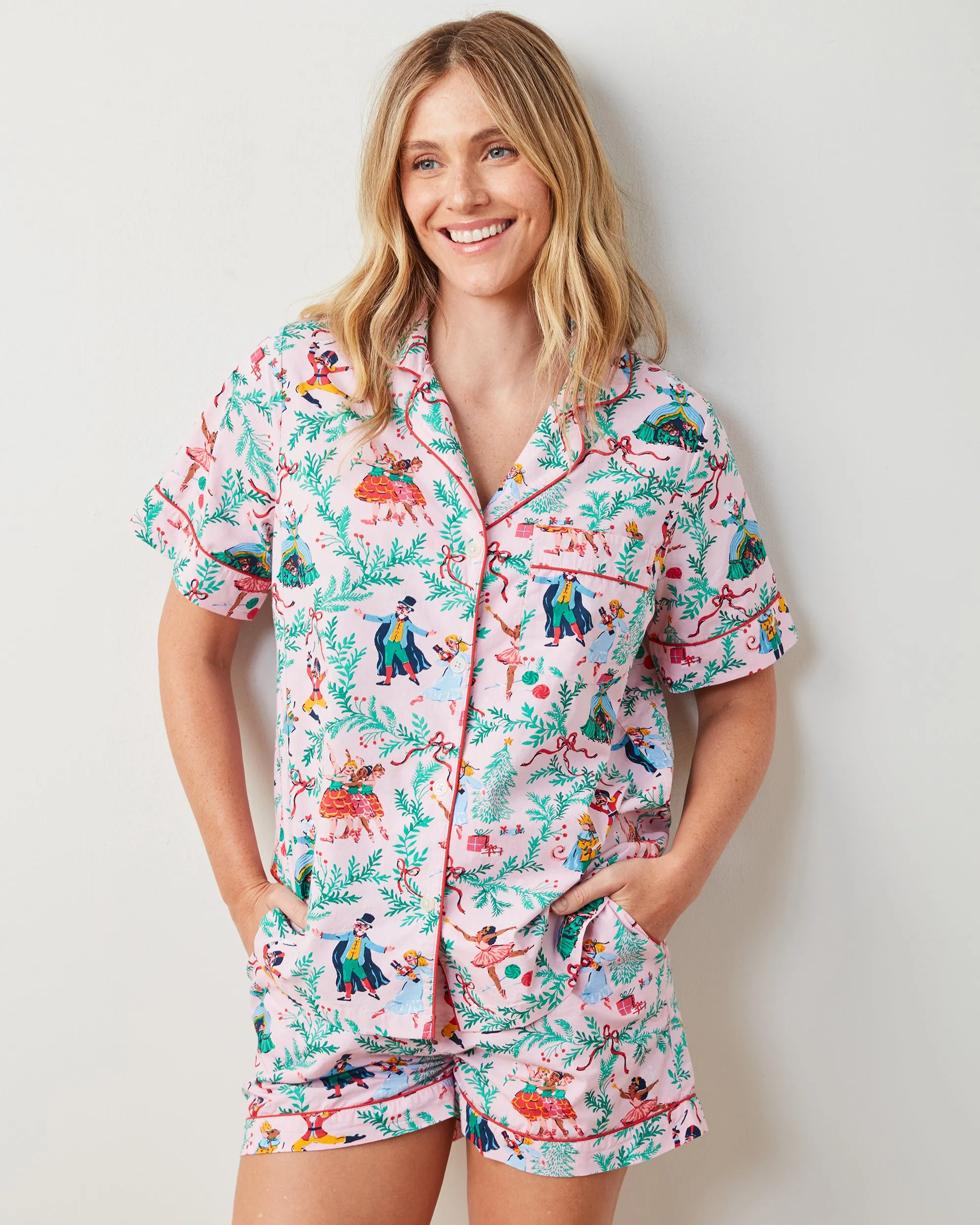 Nutcracker Dreams - Short PJ Set - Ballet Pink