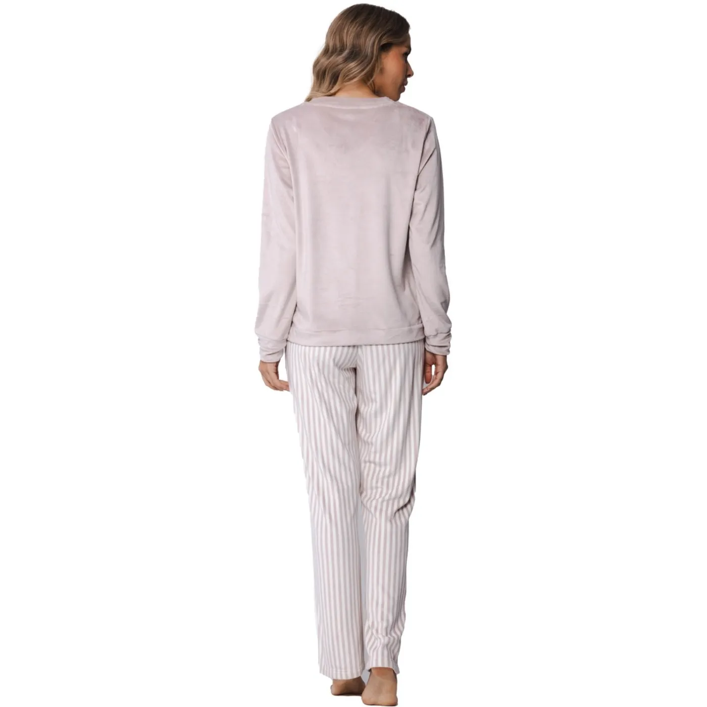Pastunette Soft Stripes Velvet Pyjama Set