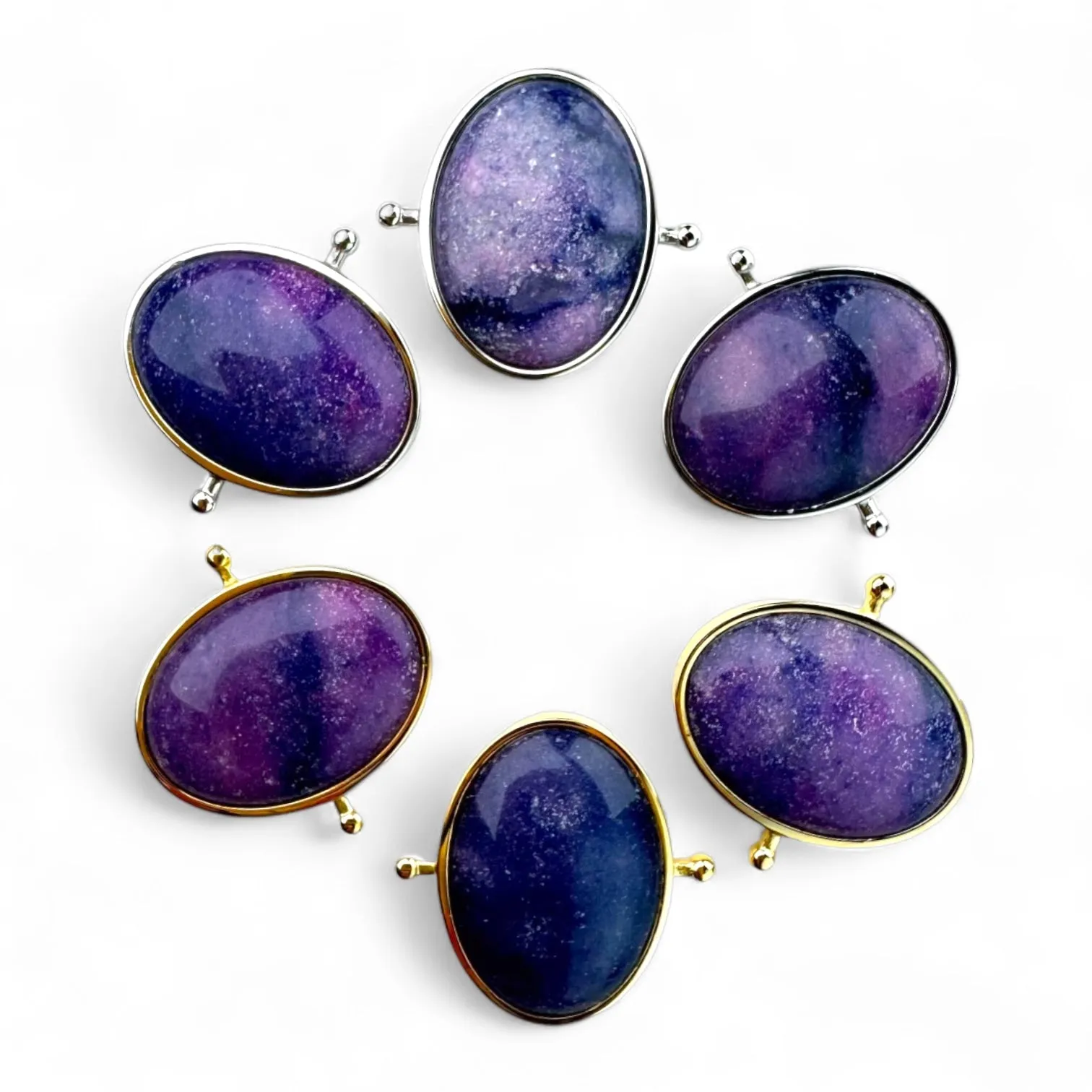 Purple Jade Oval Crystal Element