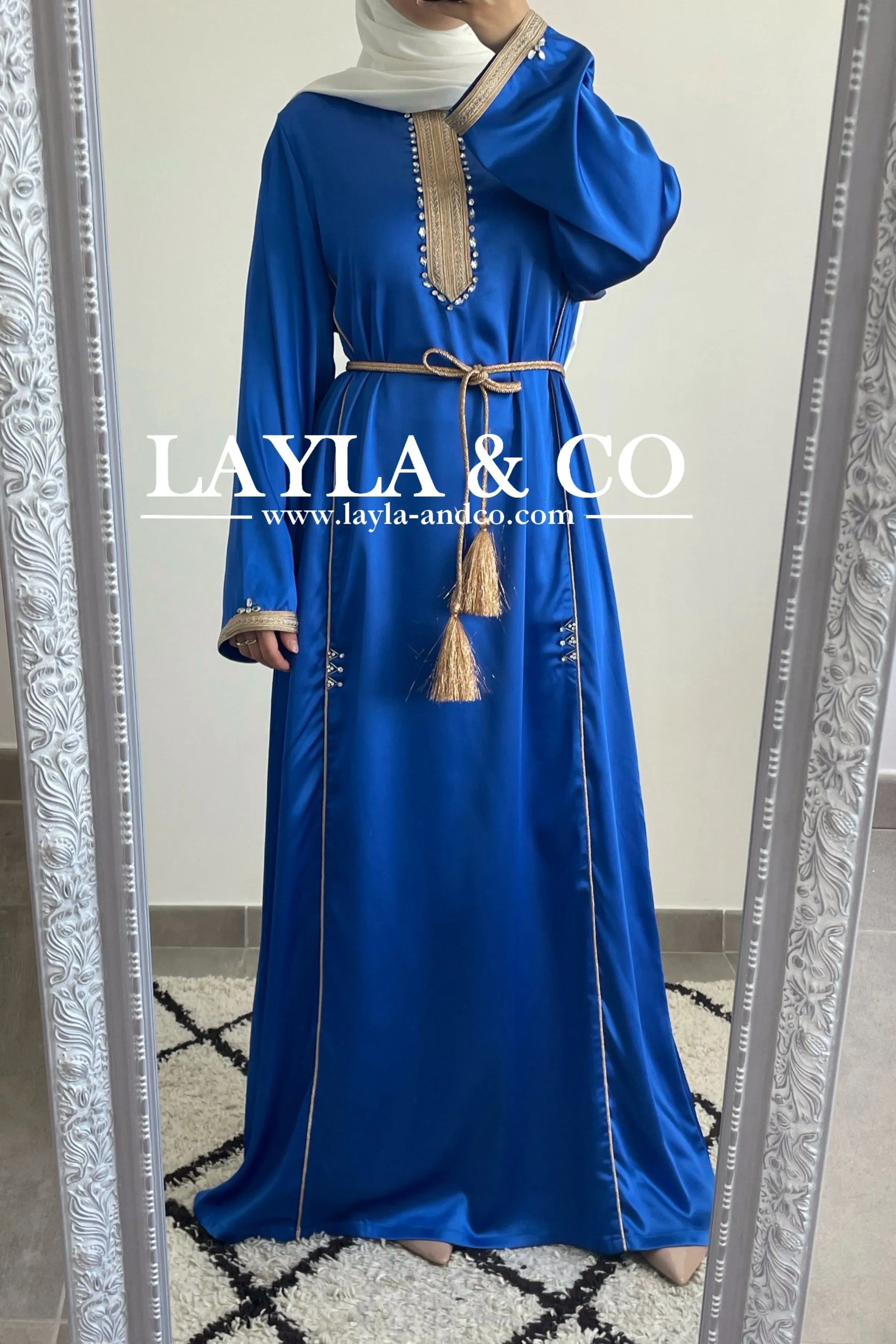 Robe caftan satiné