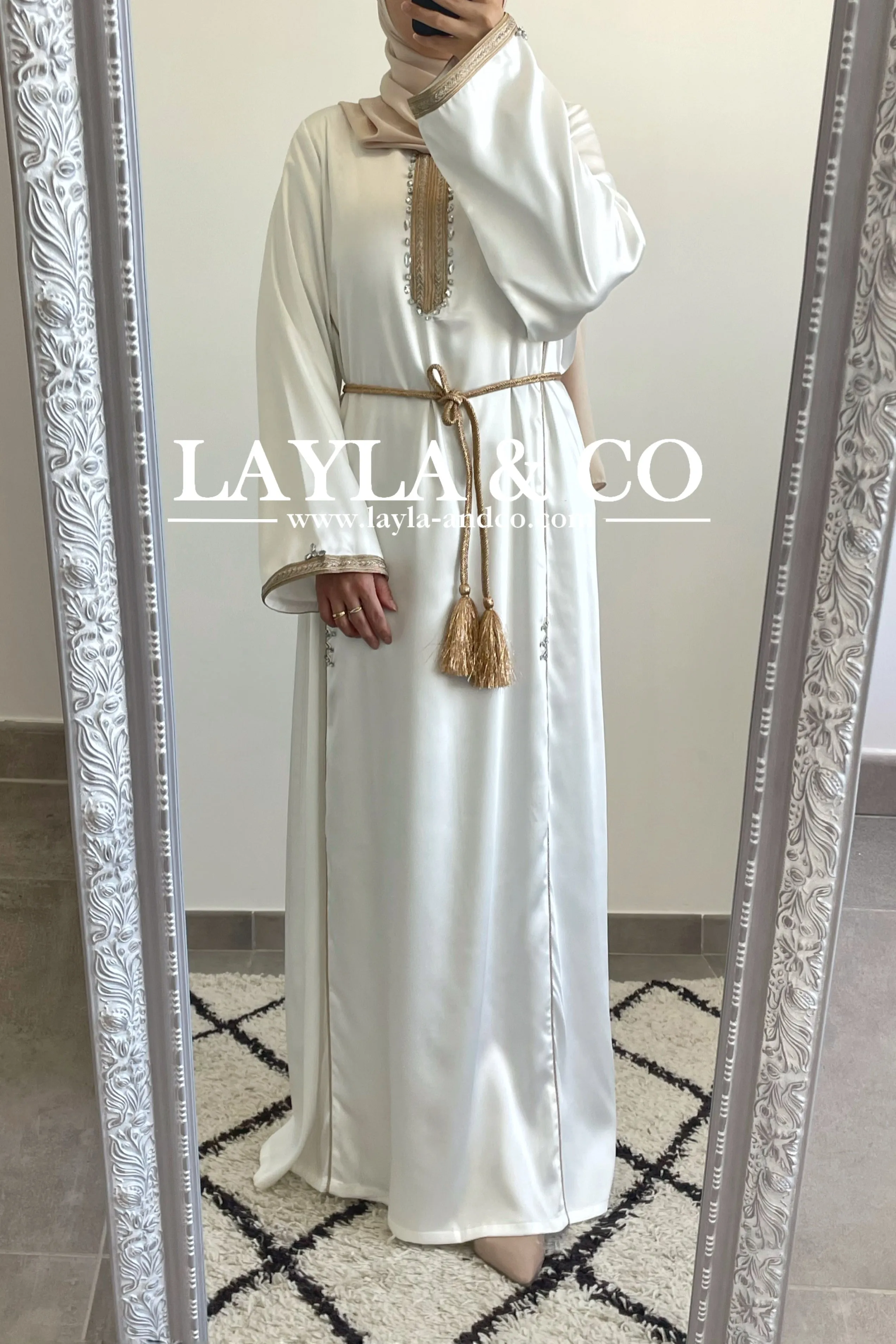 Robe caftan satiné