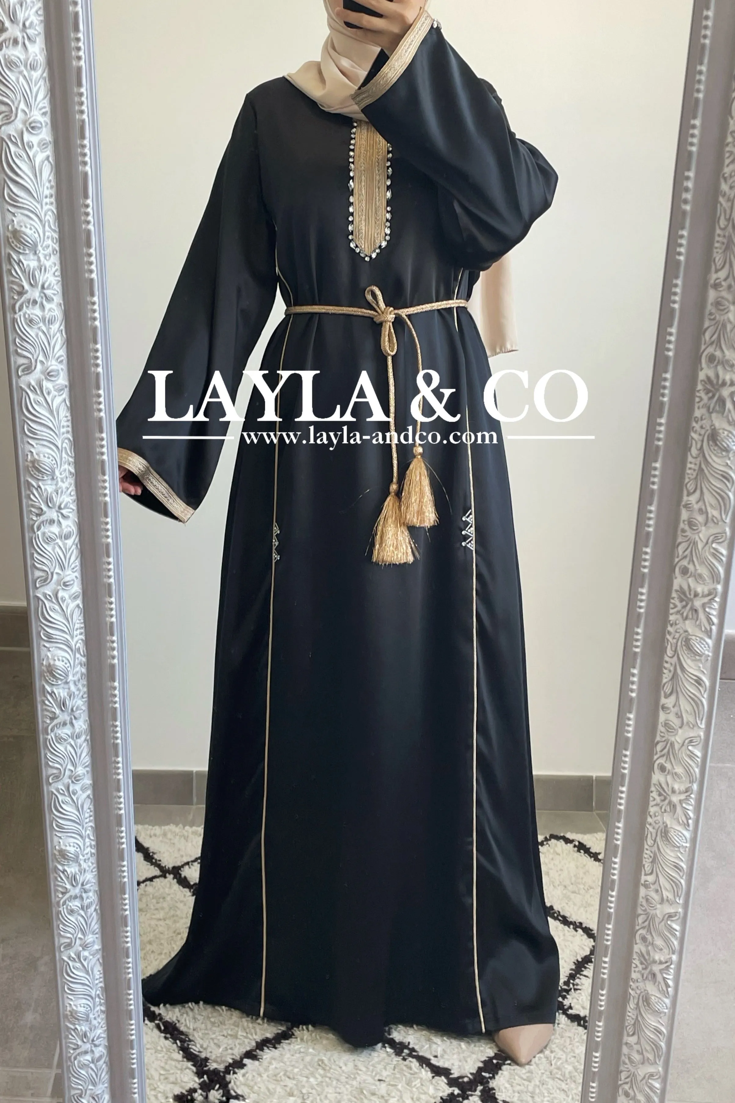 Robe caftan satiné