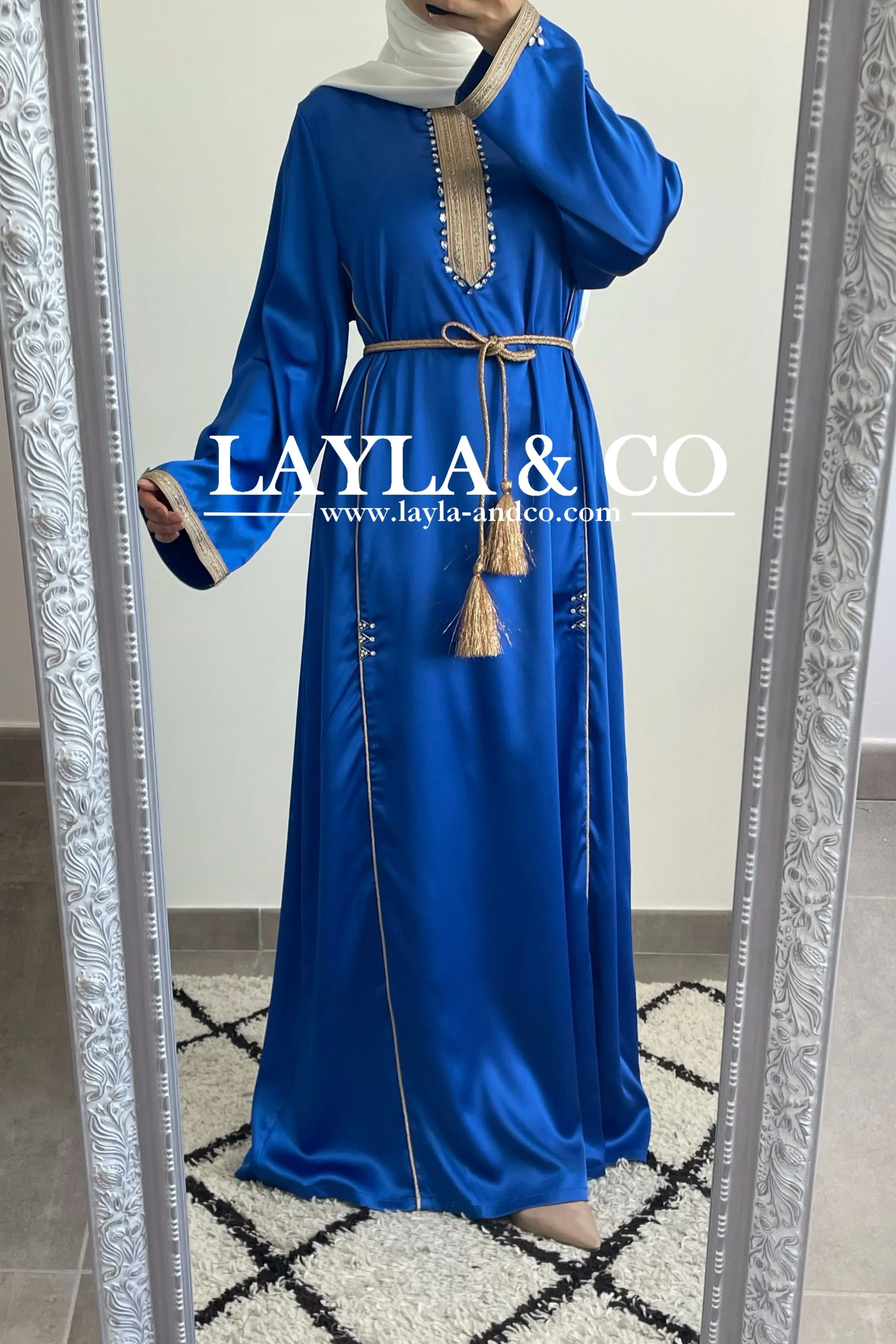 Robe caftan satiné