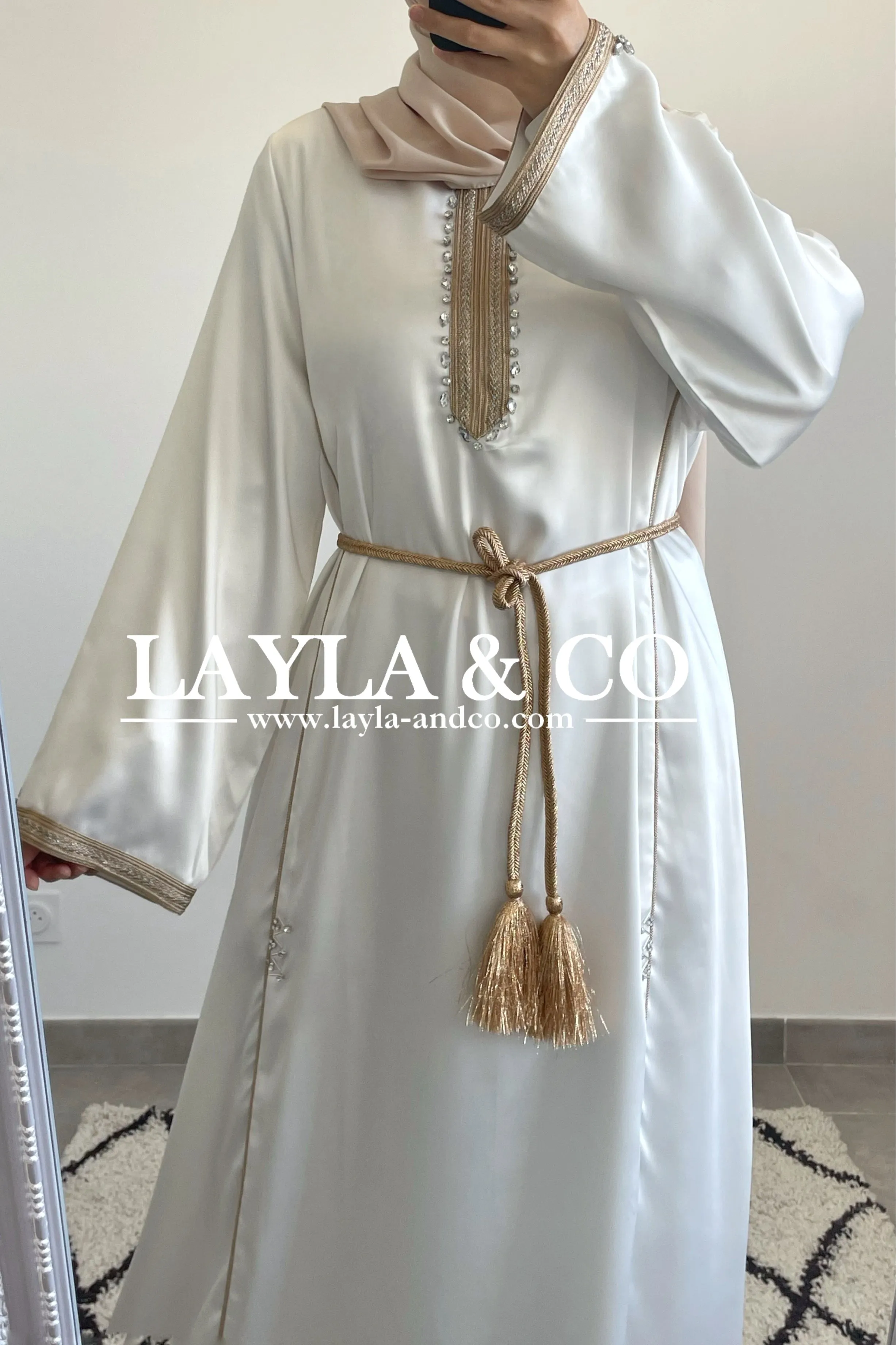 Robe caftan satiné