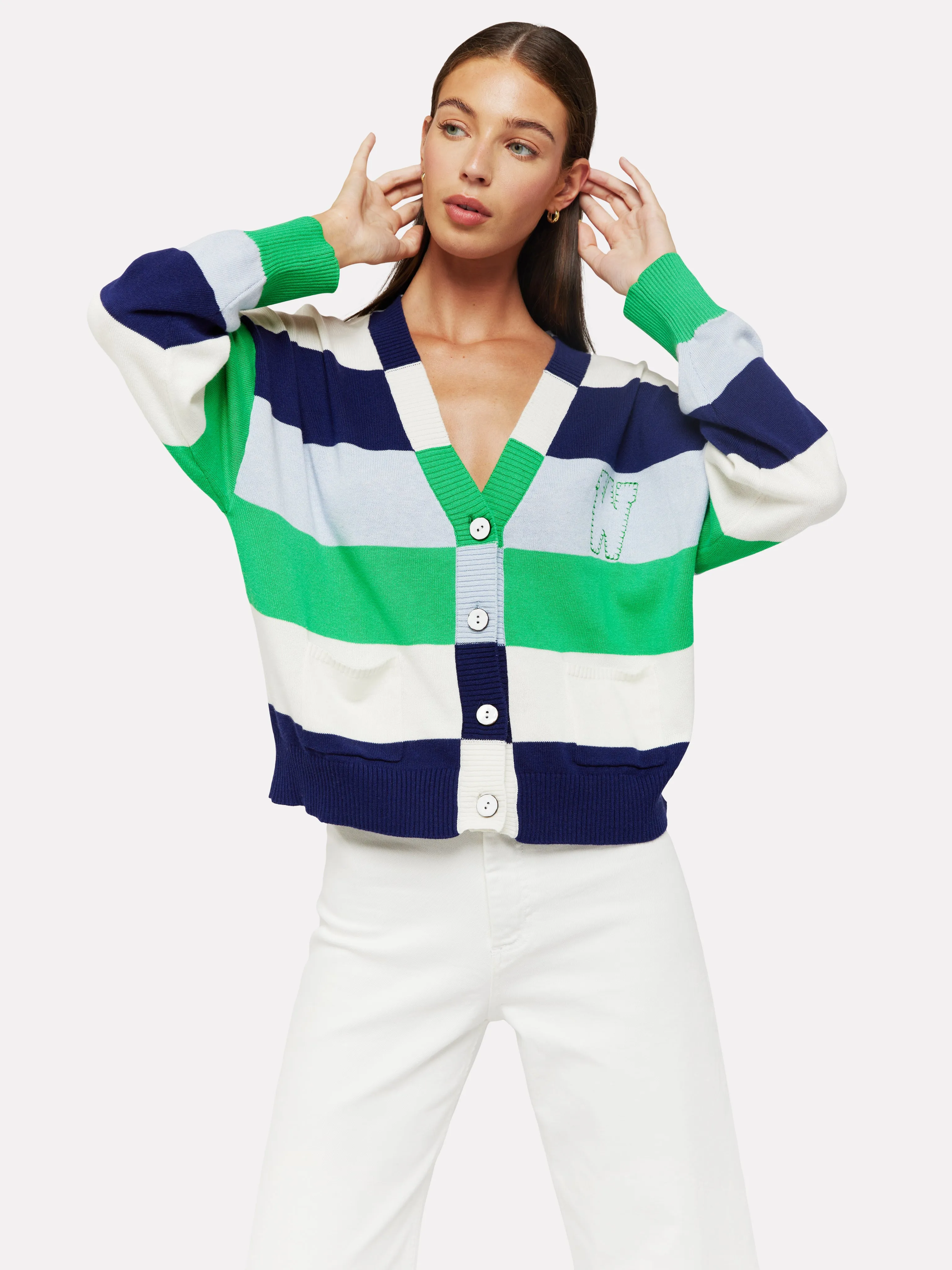 STRIPE VARSITY CARDIGAN - BRODIE