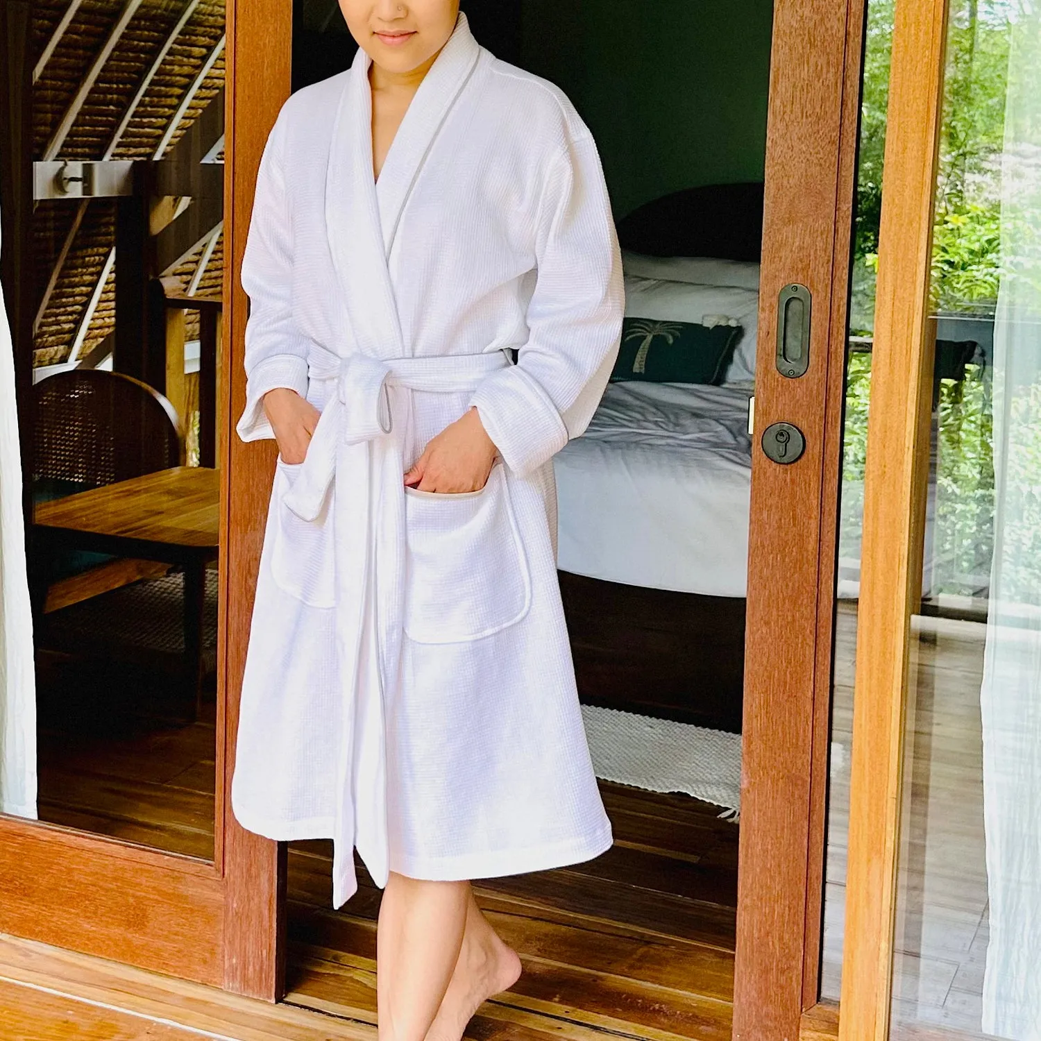Women's Organic Waffle Spa Bathrobe (3 Colors)