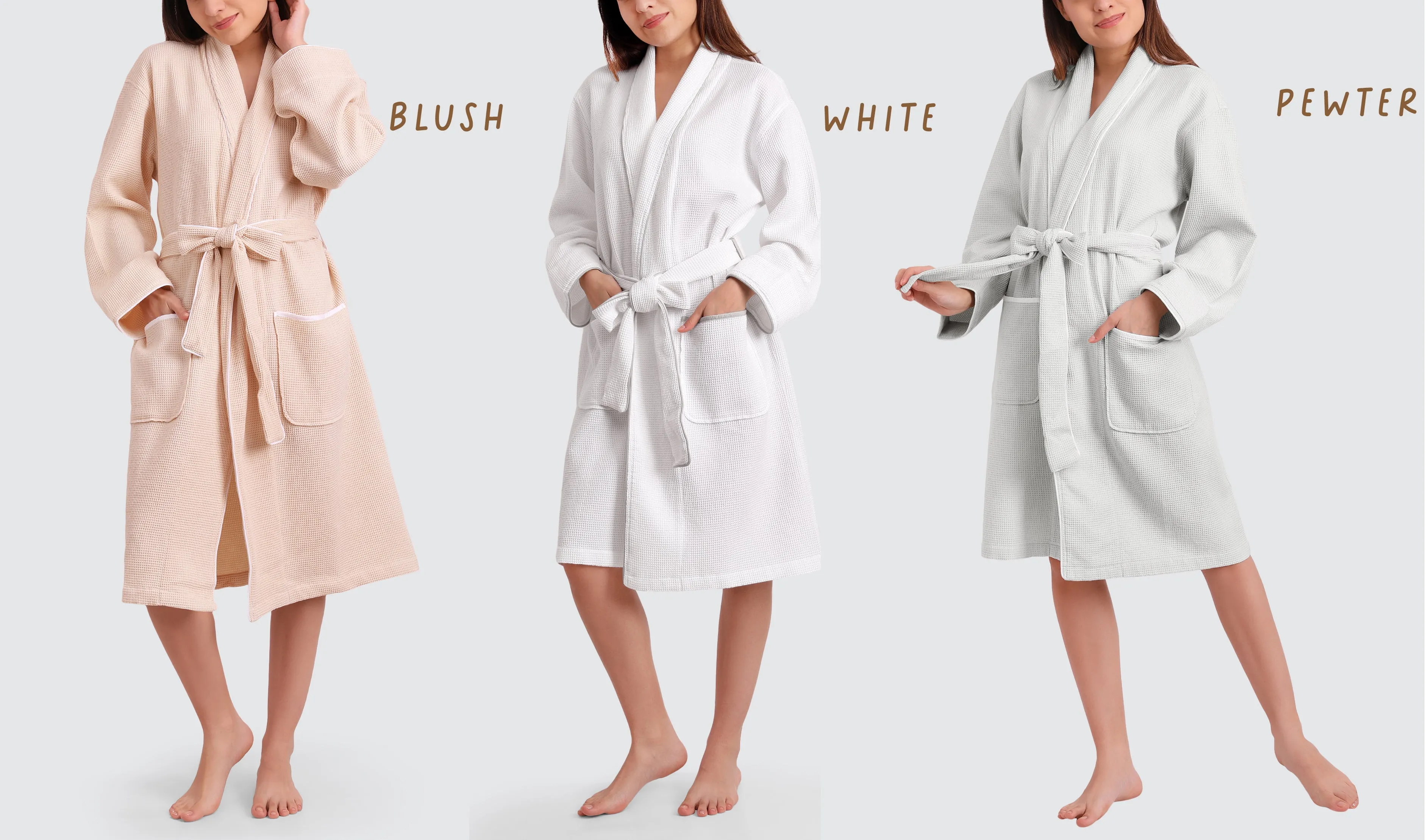 Women's Organic Waffle Spa Bathrobe (3 Colors)